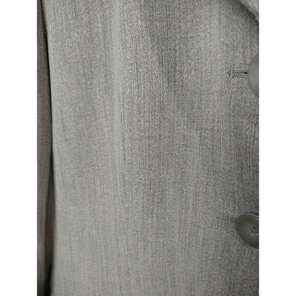 Laura Scott Grey Collared Lined Three Button Close Career Jacket Size 8 - Picture 7 of 16